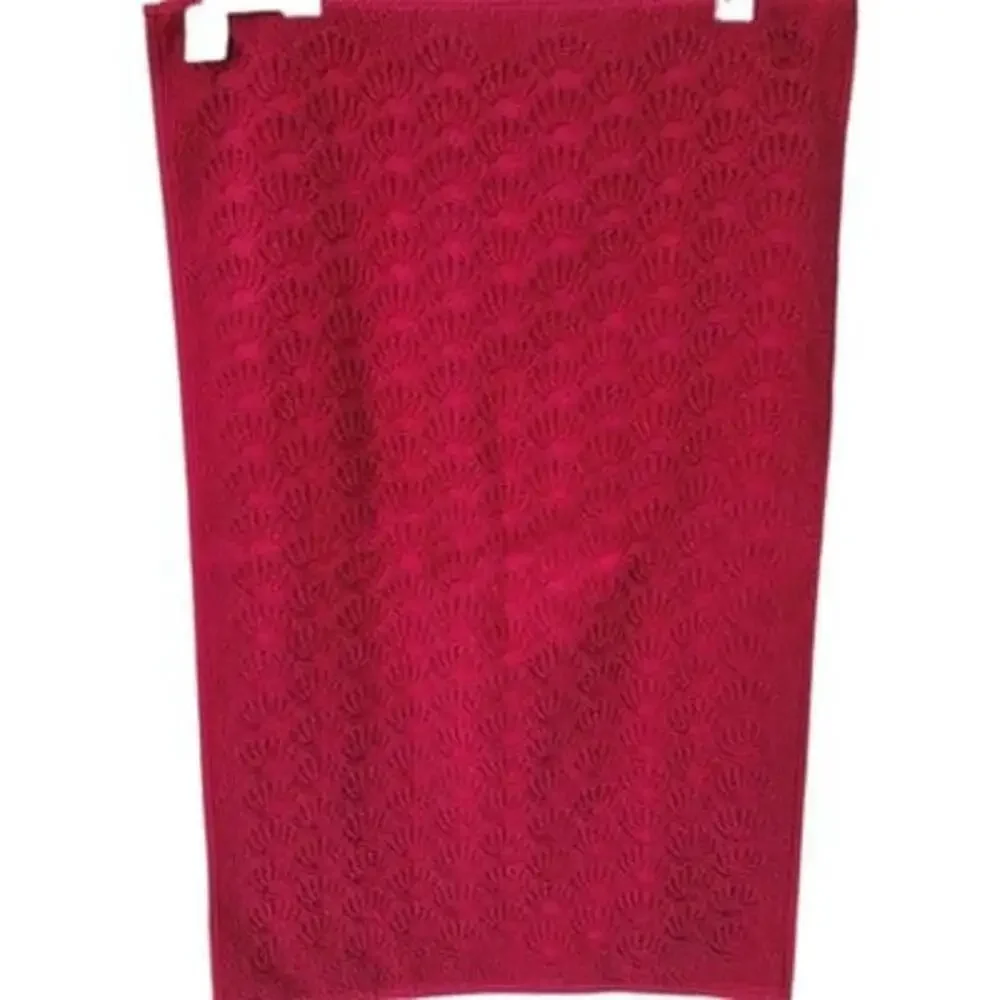 Vintage H F J'Aime Hand Towel Burgundy Sand Shells Velvet Feel Made In Brazil